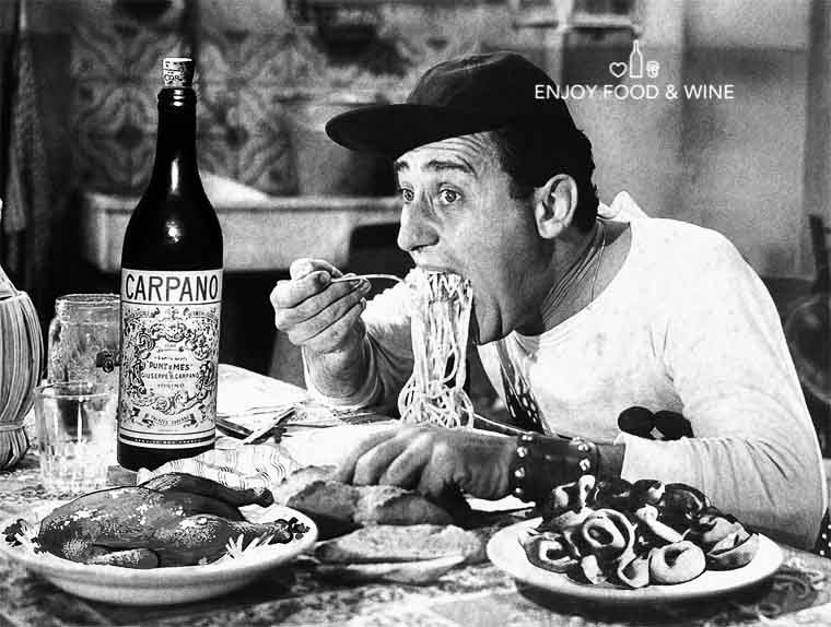 Foto del celebre film dove Alberto Sordi mangia la pasta